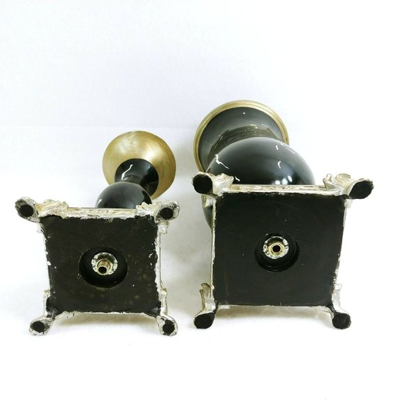 Candleholder and Vase Faux Marble  Set - Picture 4 of 8